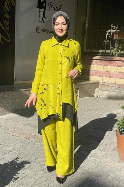 3 pantolonlu takım  Su Yeşili