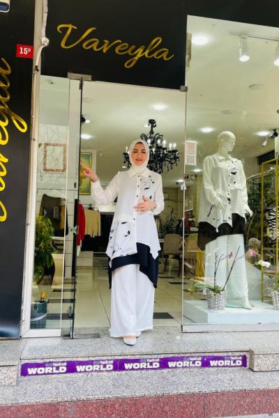 3 pantolonlu takım  Beyaz