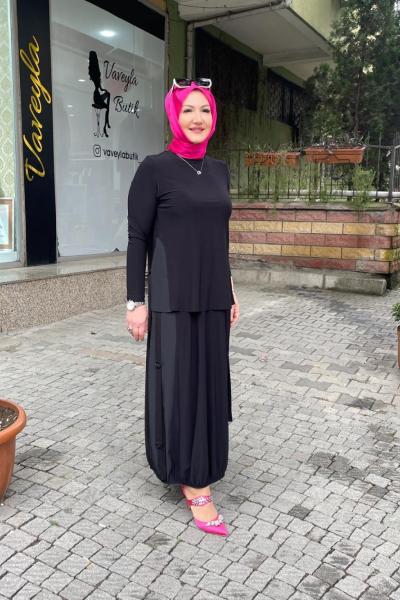 Altı lastıklı sendı lastıklı eteklı takım Siyah