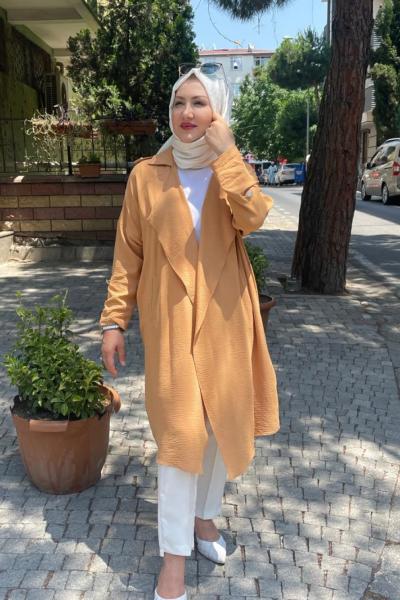 Apolet detaylı oversıze hırka Camel