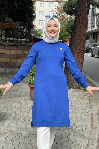 Ara boy duz sweat Gök Mavi