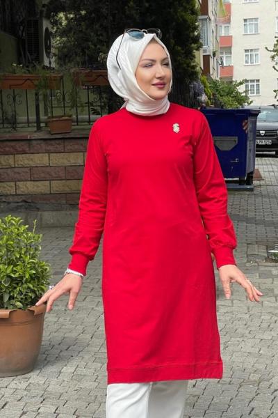 Ara boy duz sweat Kırmızı
