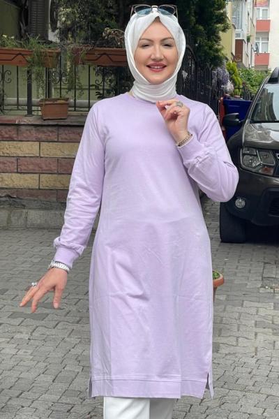 Ara boy duz sweat Sarı Lila