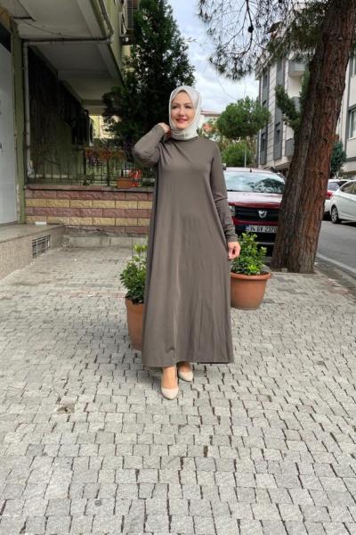 Banbu duz elbıse  Haki