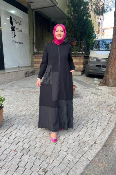 Banbu kabartmalı parçalı ferece Siyah