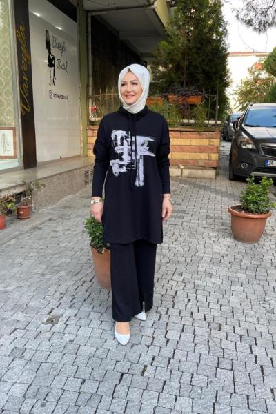 Banbu kumaş pantolonlu takım Siyah