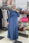 Banbu kumaş elbise Mavi