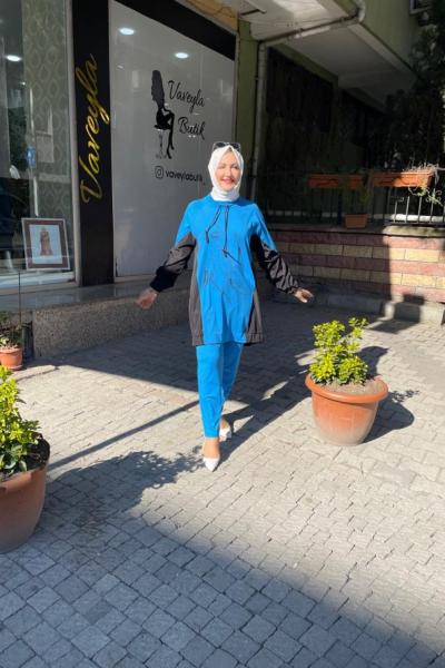 Banbu  paraşut detaylı pantolonlu takım Açık Mavi