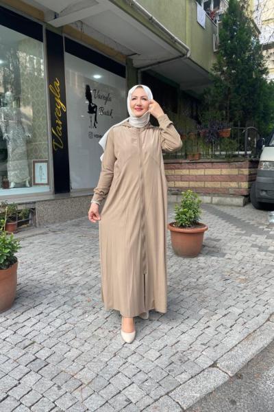 Banbu paraşut deteylı ferace Bej