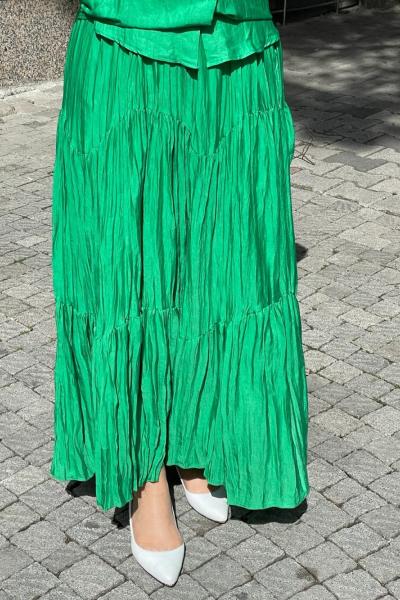 Beli lastıklı etek Su Yeşili