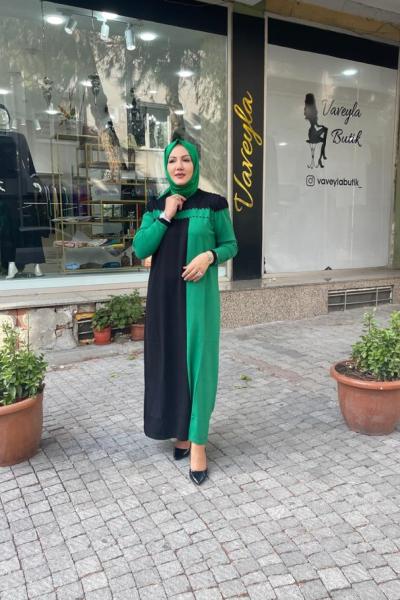 Blok elbise  ince triko Siyah