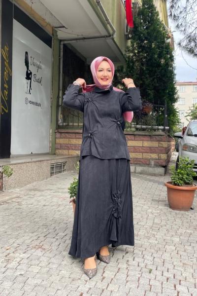 Büzme detay ipek cupra tk Siyah