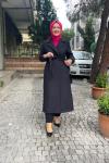 Çeket yaka ince kapıtone kap Anadolu Siyahı