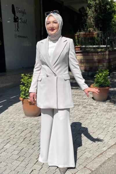 Ceketli pantolonlu takım  beden1/4 Taş Rengi