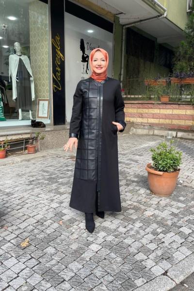 Çelik örme yantarafı derı detaylı kap Siyah