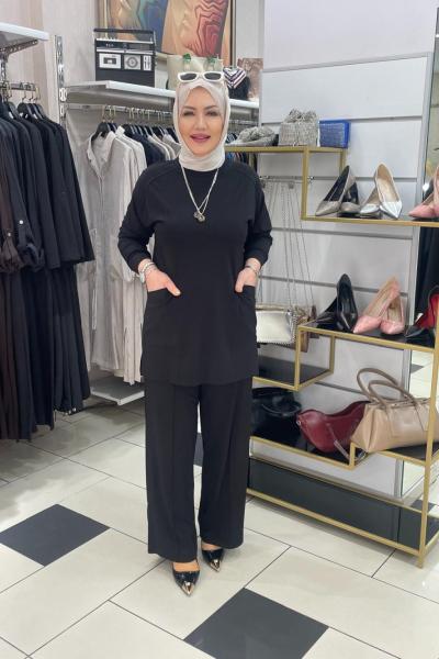 Cep detaylı pantolonlu takım Anadolu Siyahı