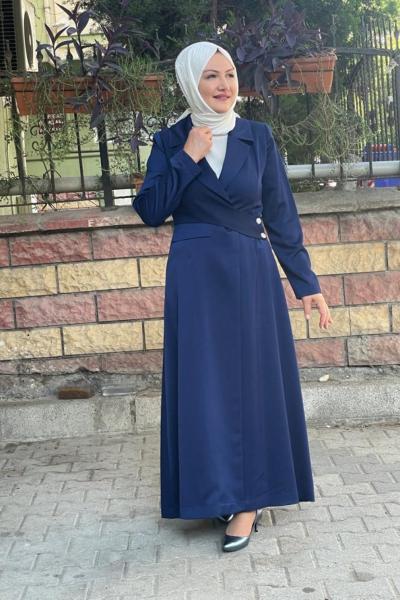 cep kapaklı yandan dügmelı abiye Lacivert