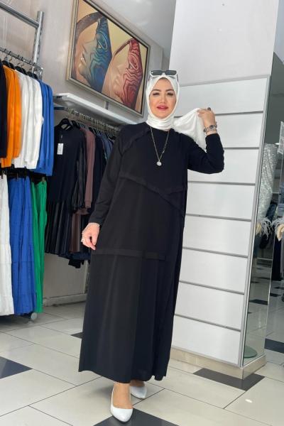 Çok parçalı örme elbıse Siyah