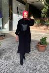 Deri gecişli kap Siyah