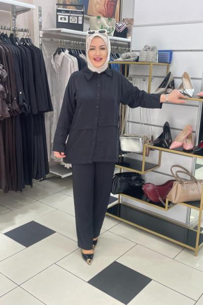 Dügmeli gömlek Siyah