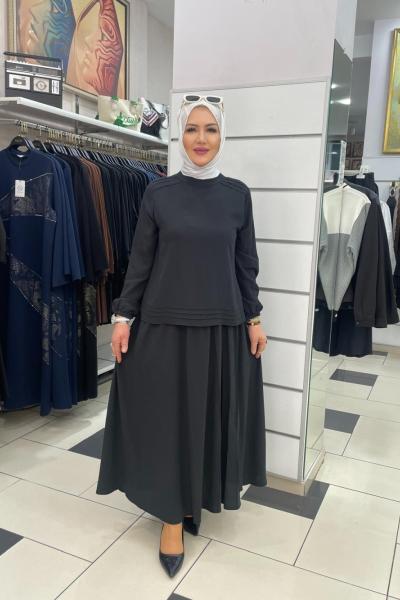 Düz etekli takim  Siyah