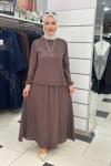 Düz etekli takim  Koyu Kahverengi