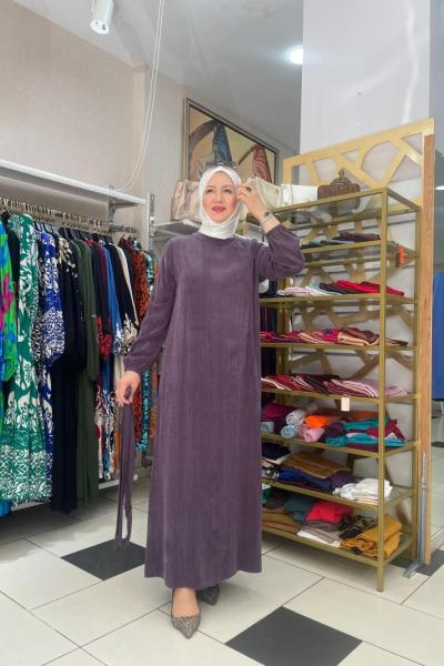 Düz ıpek kupra elbıse Yeşil