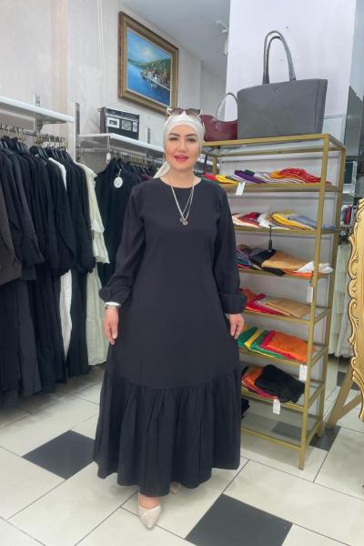 Düz modal elbıse Siyah