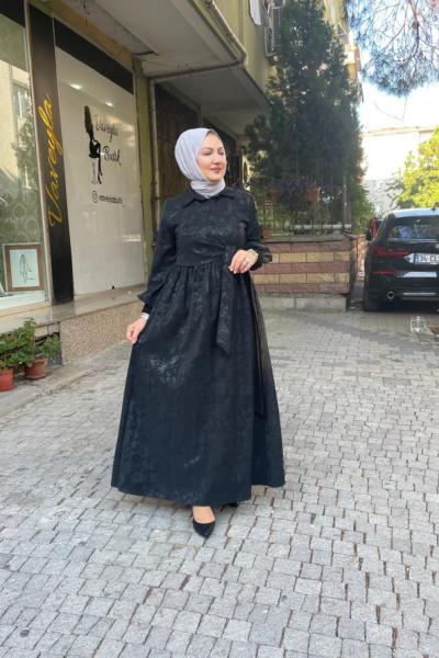 Elbise deri batik Siyah