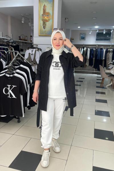 Eşortman takım iki iplikli kumaş Beyaz