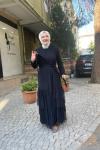 Etegı kat kat tüllü omuzu boncuklu abaya Anadolu Siyahı
