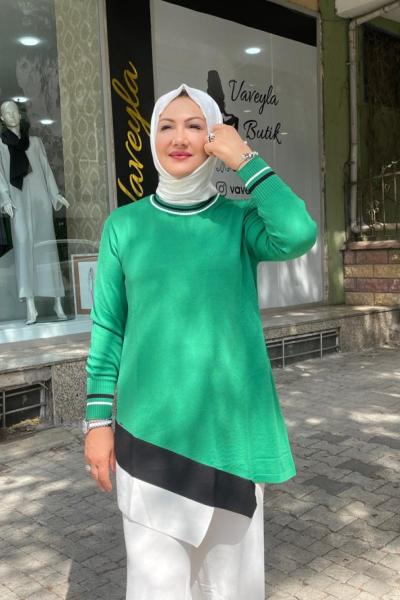 Etegi şerıtli merserıze tunık Yeşil