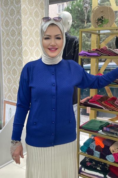 Etek üstü hırka Mavi