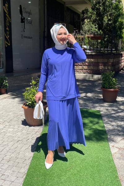 Etekli takım Saks Mavisi