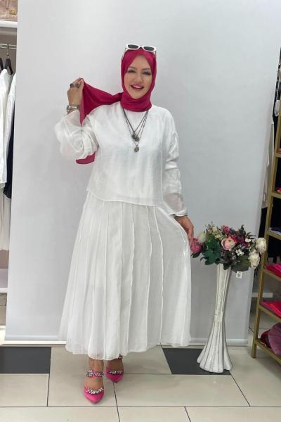 Etekli takım tensel Beyaz