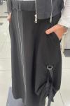 Fermuar detayli etekli takım Siyah