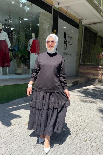 Fısto eteklı takım Siyah