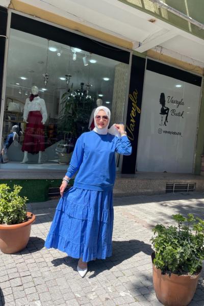 Fısto eteklı takım Mavi