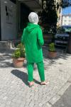 Fıstolu bonber pantalonlu takım Yeşil