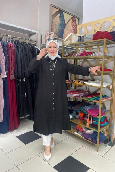 Ğömlek elbise Siyah