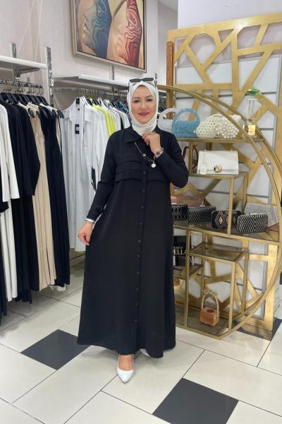 Gömlek elbıse Siyah