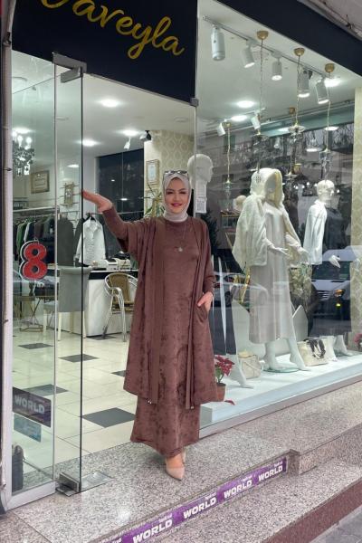 İkili elbise  Kahverengi