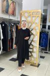 İkili ön kısmı simlı tunık Siyah