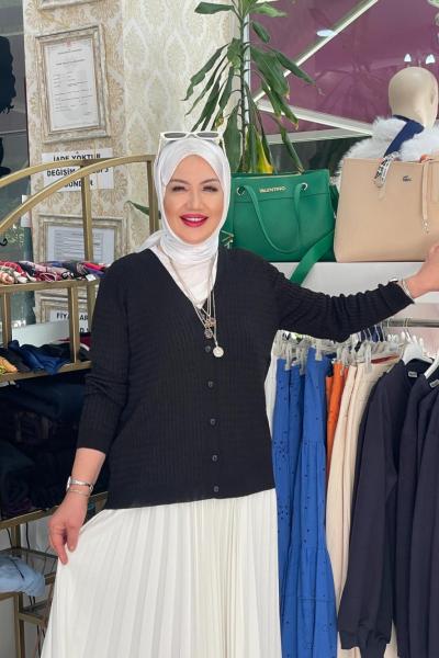 İnce angora hırka Siyah