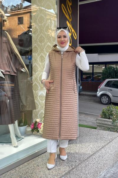 İnce kapıtone yelek Vizon