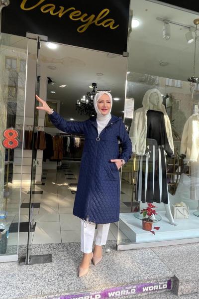 İnce kapıtone mont Lacivert