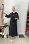 İpek kupra elbıse Siyah