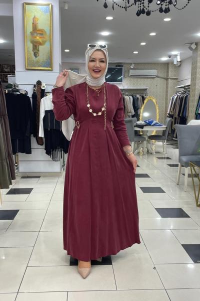 İpek kupra elbıse  Mürdüm