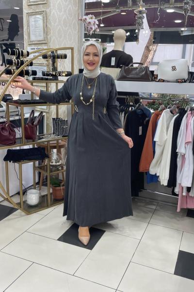 İpek kupra elbıse  Füme