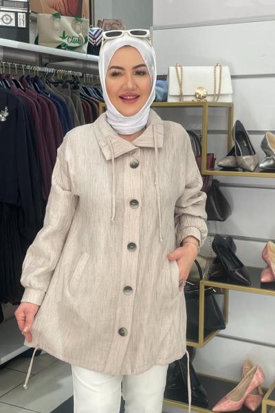 İri dügmeli kap Bej